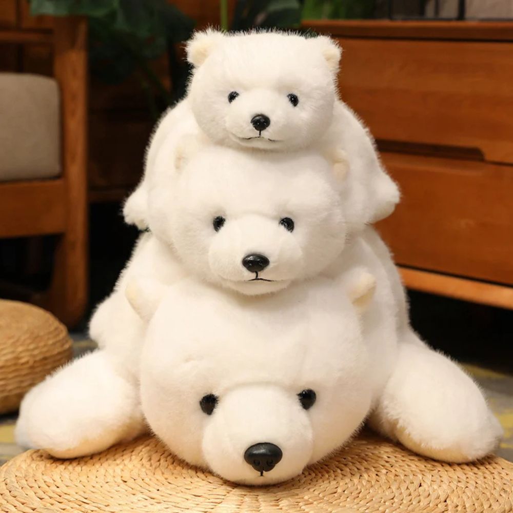 ours en peluche polaire blanc bras longs  et pesant pour doux calin