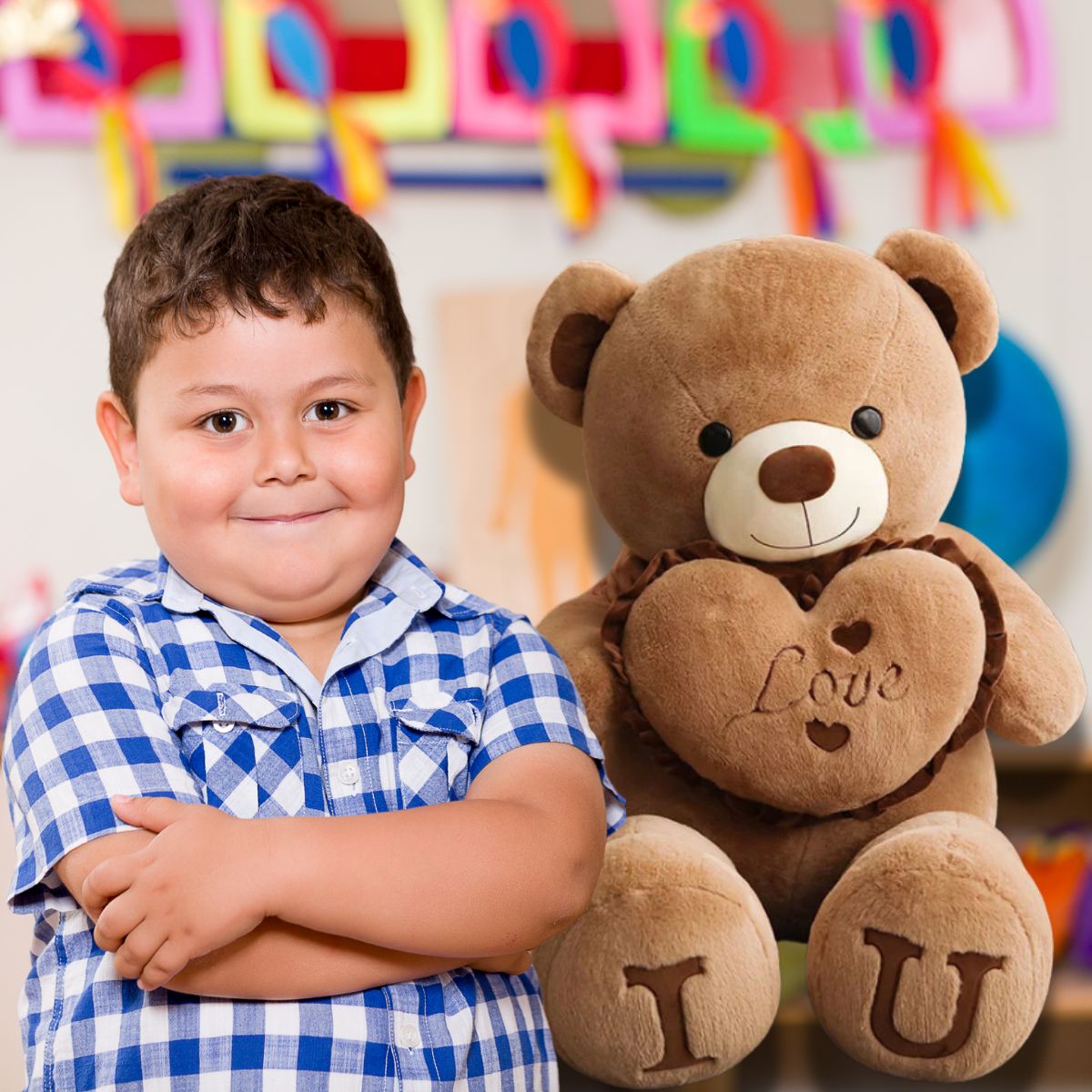 ours en peluche brun douillet  cadeau reconfortant