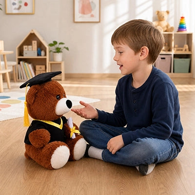 Ours en peluche messager d encouragement et de reconnaissance   marque l étape affranchie