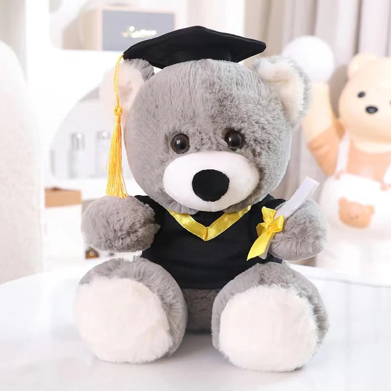 ours en peluche gris avec diplôme