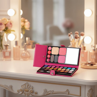 palette maquillage enfant rose foncé fishia avec 31 couleur idéal pour la tête à coiffer ou le jeu symbolique