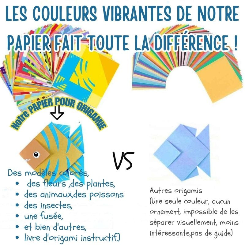 le meilleur papier pour origami couleur vibrante