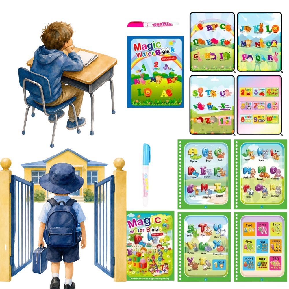 peinture magique alphbet des petits, cahier à colorier pour enfant de 2 à 4 ans, peinture à l'eau sans gachi