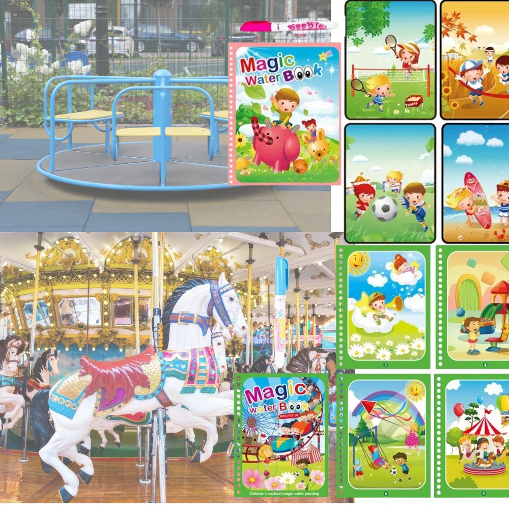 peinture magiquecahier à colorier pour enfant de 2 à 4 ans, peinture à l'eau sans gachi jeux d enfants