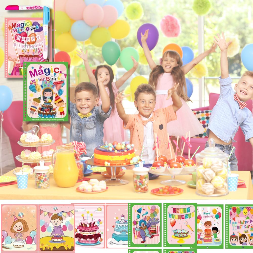 peinture magiquecahier à colorier pour enfant de 2 à 4 ans, peinture à l'eau sans gachi les anniversaires