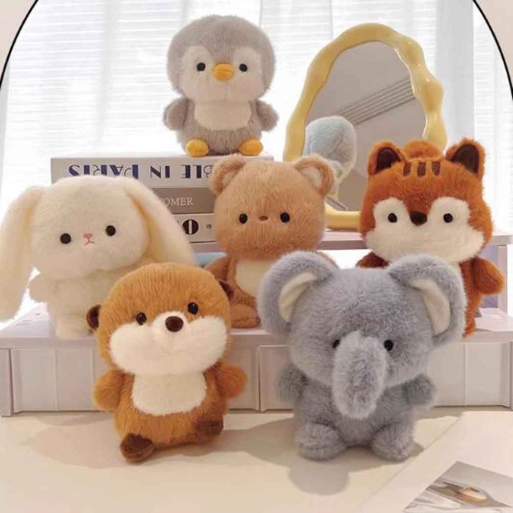 peluche bebe 6 animaux mini 15cm