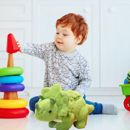 peluche dinosaure douce, et moelleuse rassurante le tricératops de 30cm