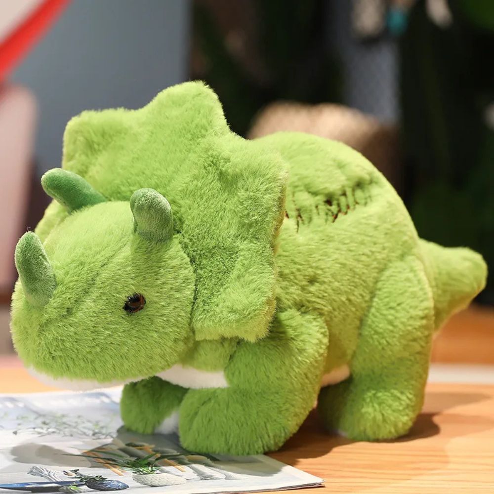 peluche dinosaure douce, et moelleuse rassurante le tricératops