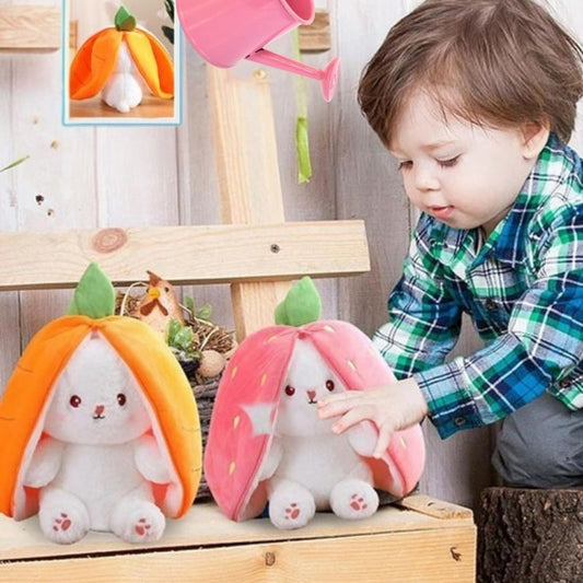 peluche-lapin-rose-fraise-orange-carotte-jeu-créatif-enfant