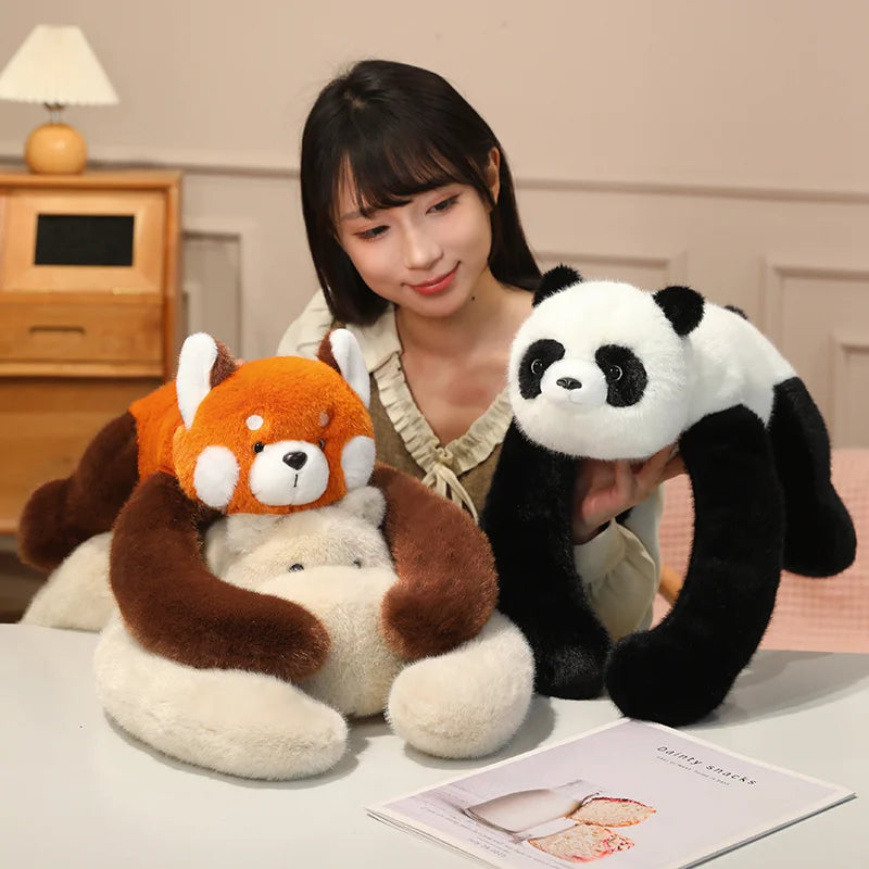 peluche lestée hippopotame et panda