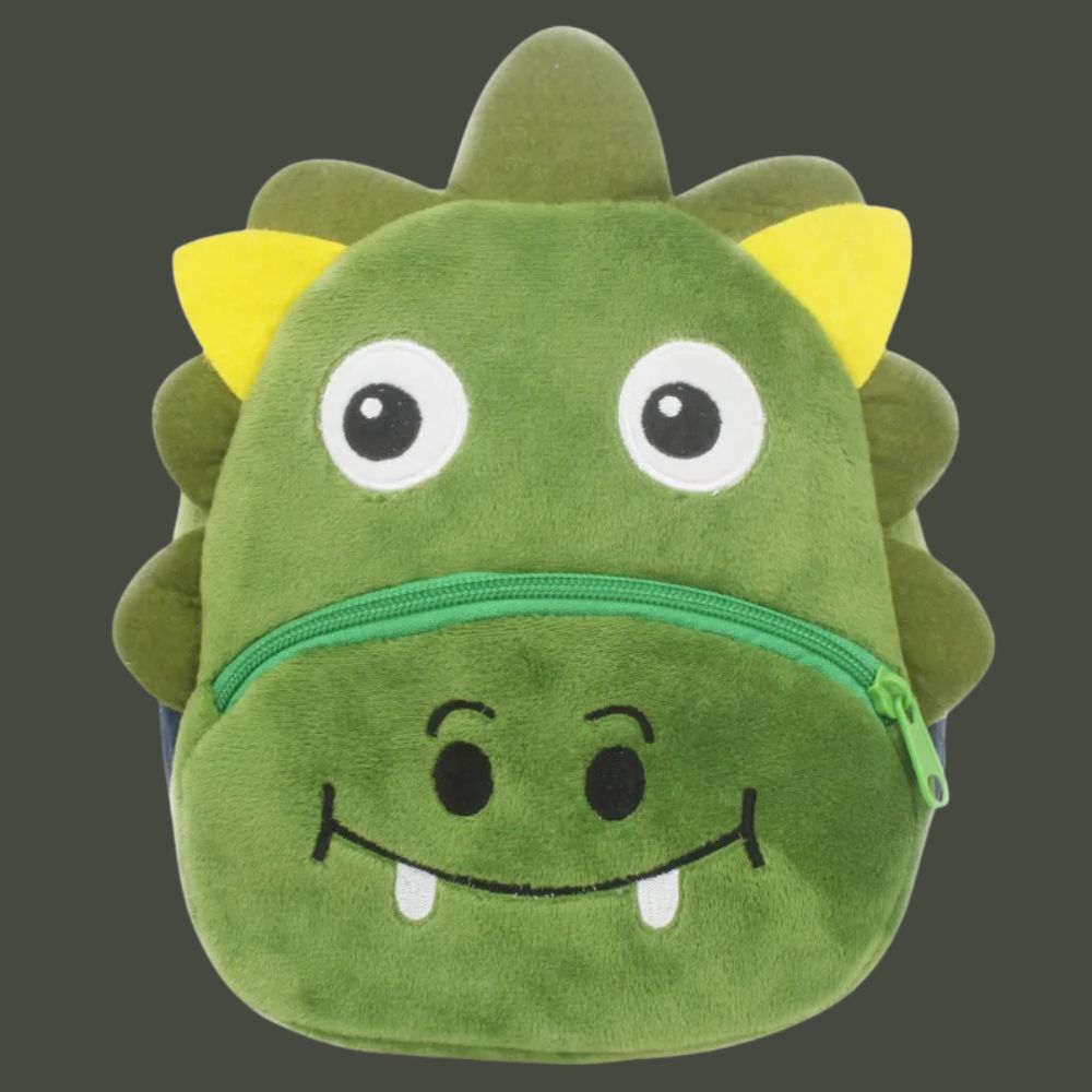 petit sac à dos dinosaure vert en peluche