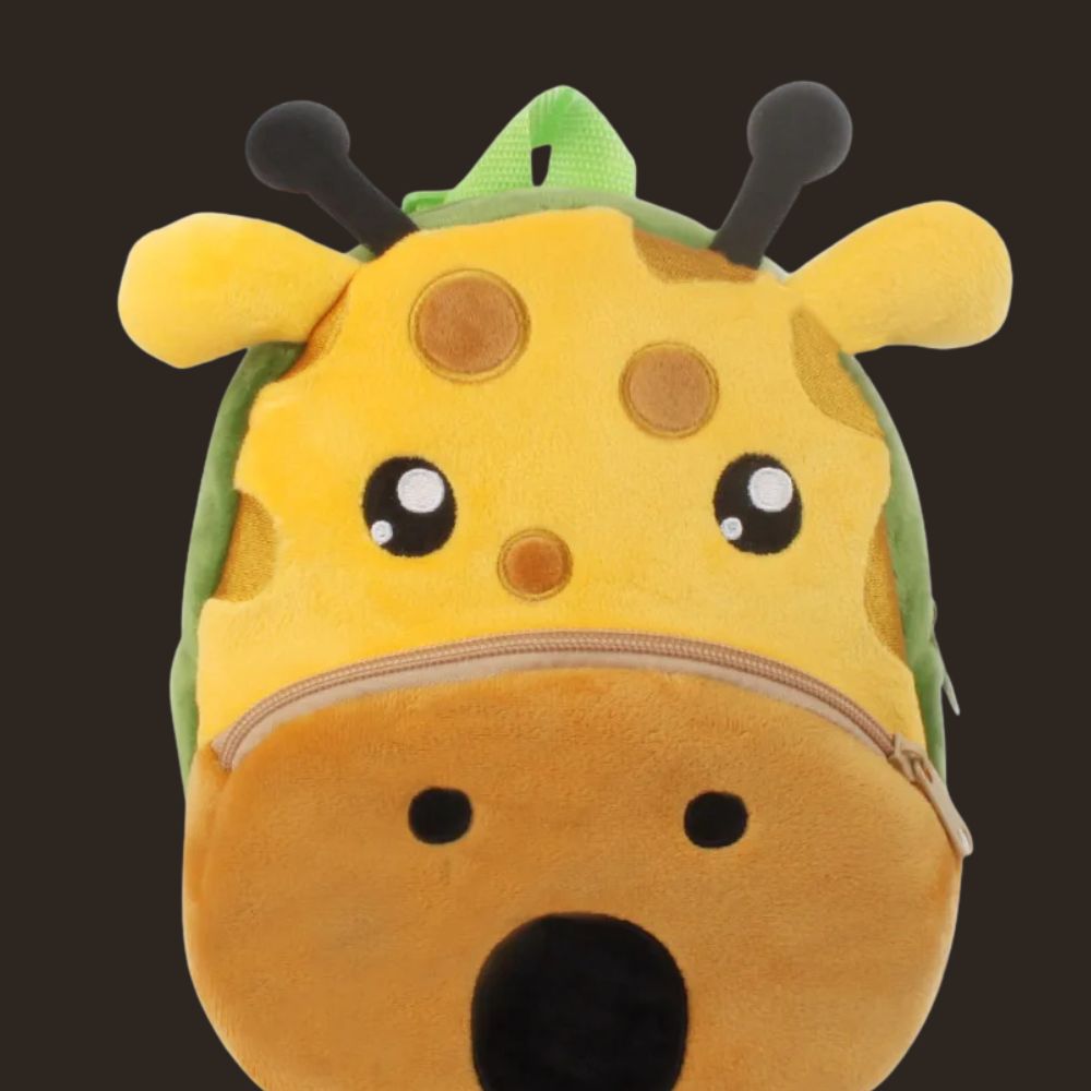 petit sac à dos Girafe jaune en peluche