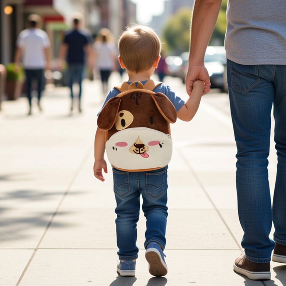 petit sac à dos chien en peluche douce qui donne de l'assurance à votre enfant 