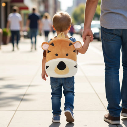 petit sac à dos modèle animal le Tigre un sac en peluche sensorielle et réconfortant pour l'autonomie affective
