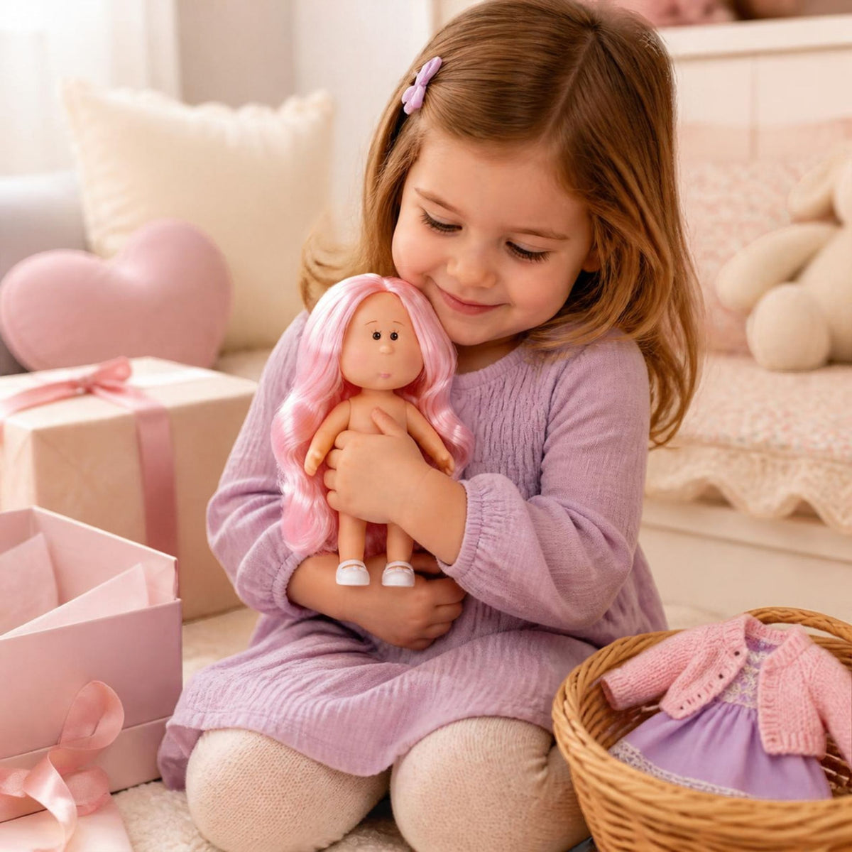 la poupée pour fillette de petite taille  suit l enfant partout, un jouet qui rassure et calme l'anxiété