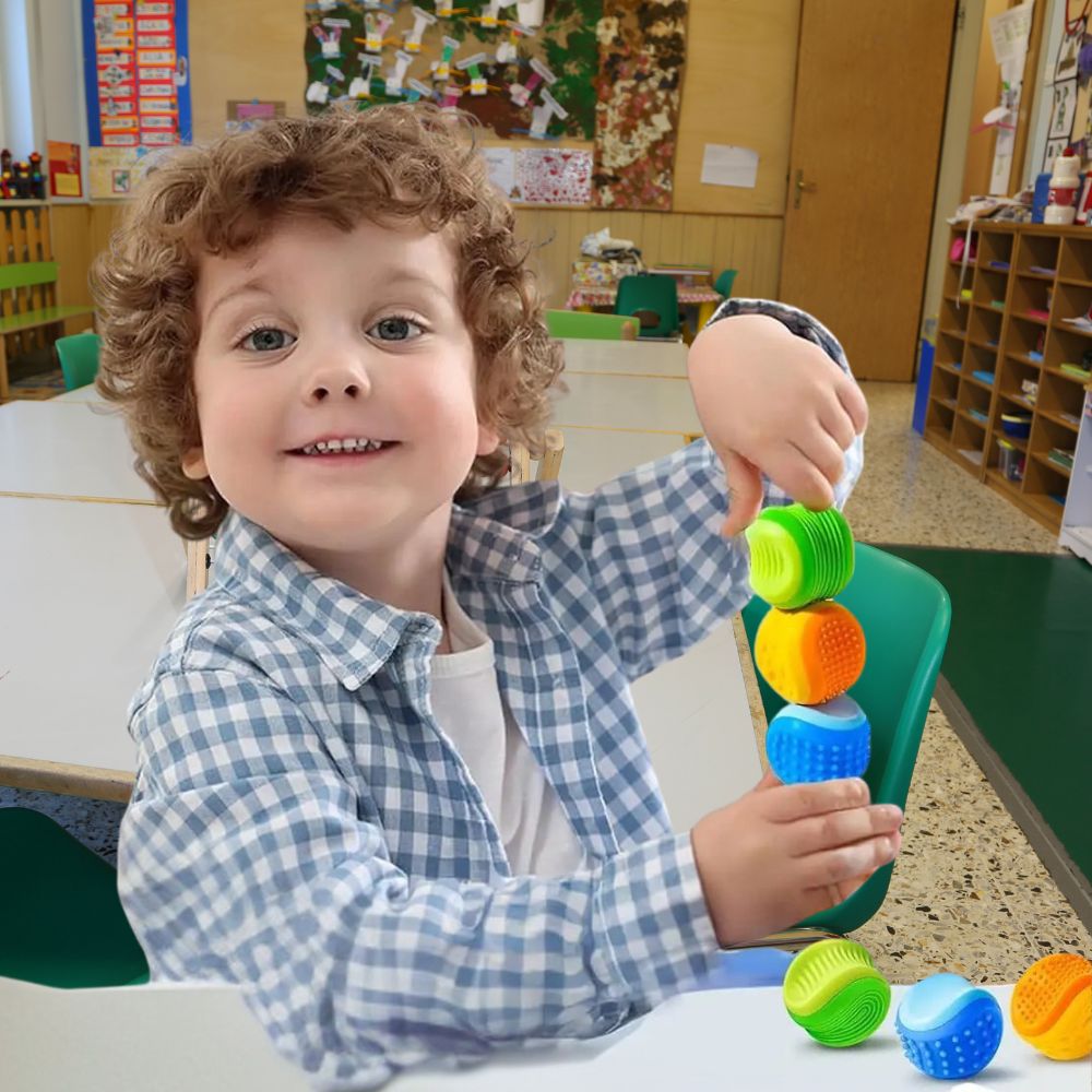 en classe  chaque pierre anti stress attire les enfants pour leur texture