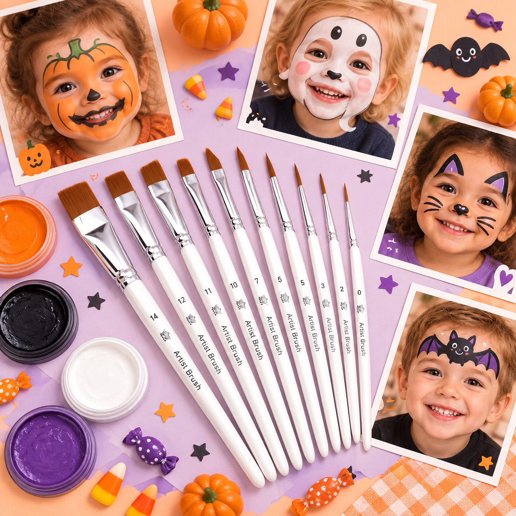 10 pinceaux maquillage pour les peinture Halloween