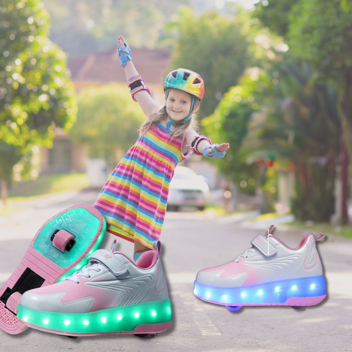  chaussure  à roulettes et LED 