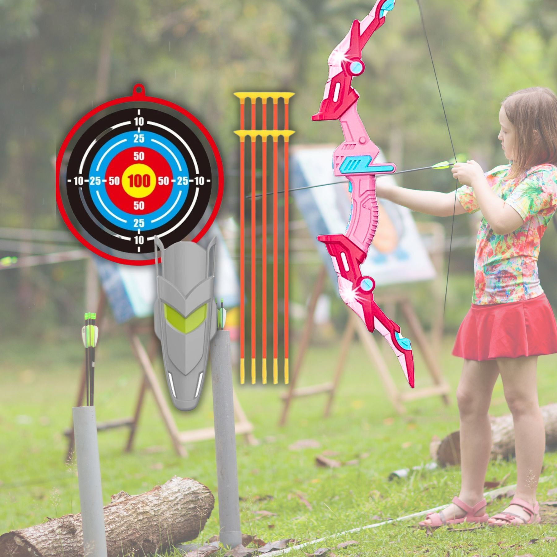 PLEIN AIR: Tir à l'Arc Lumineux 3 À 12 ANS🏹🎯 - JEUX - FOCUS