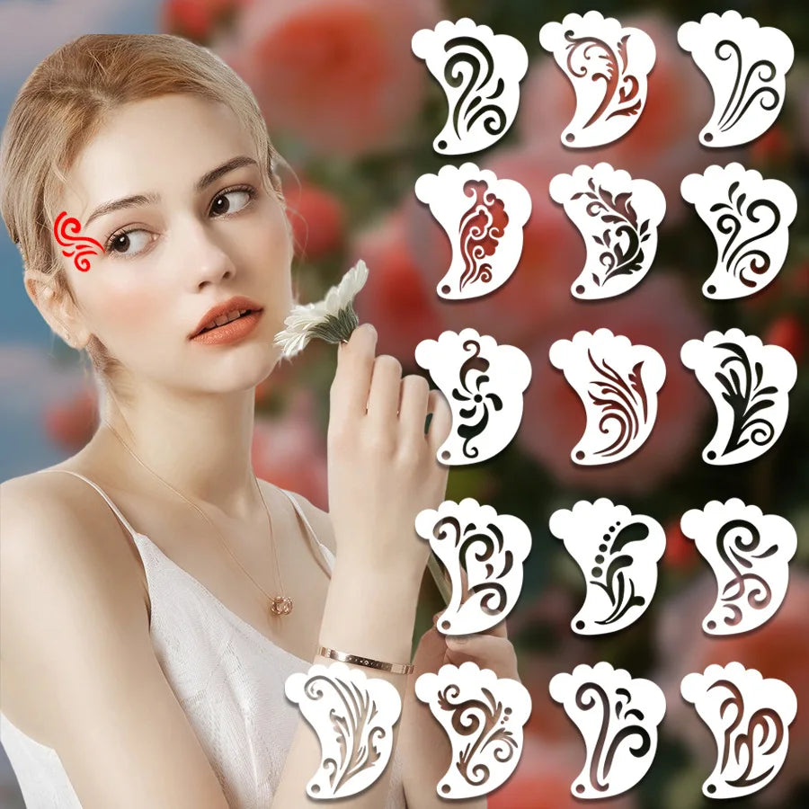 16 petits pochoirs pour décorer le coins des yeux, jeu de la tête à coiffer chez Jeux-Focus