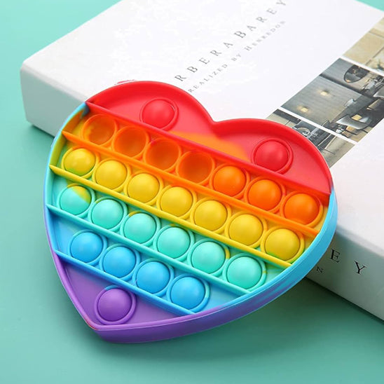 pop it fidget toy forme en coeur multicolore