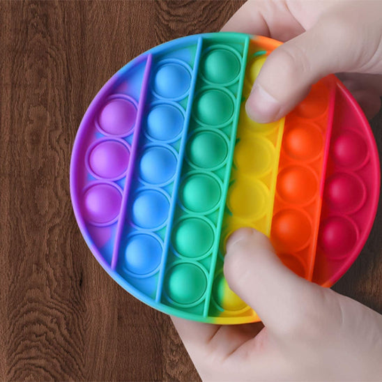 pop it fidget toy arc en ciel silicone qualité alimentaire forme ronde
