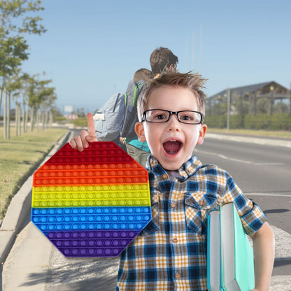 pop it xxl format octogone couleur arc en ciel multicolore