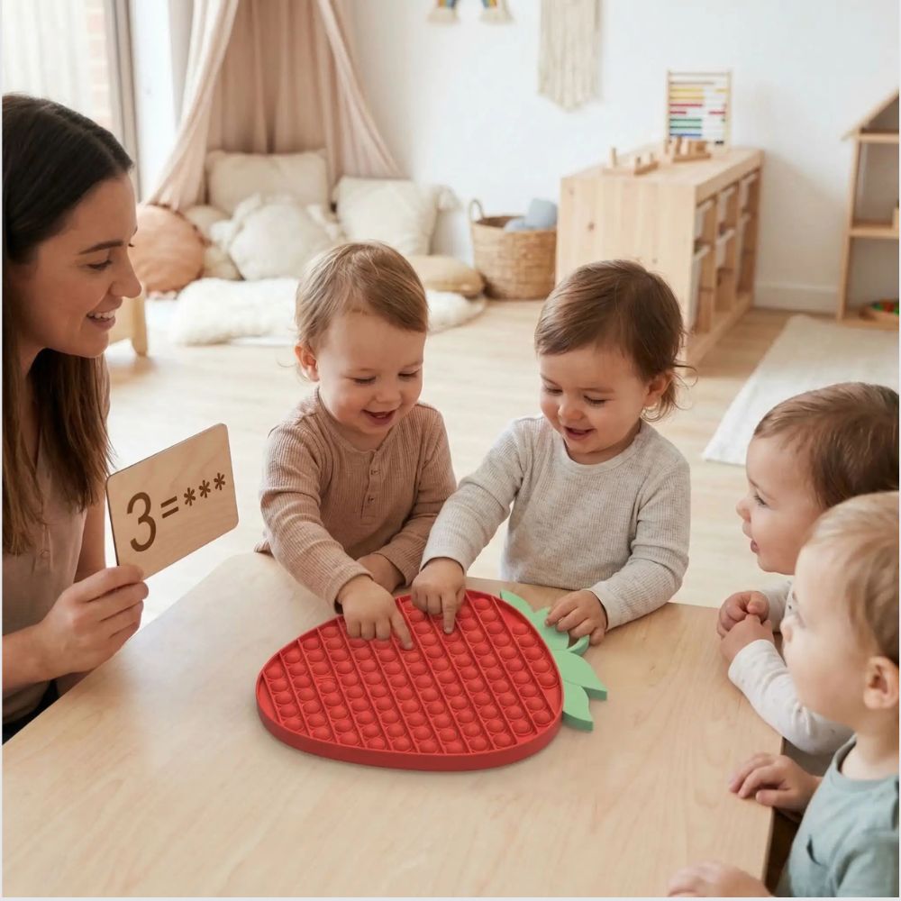 pop it xxl Fraise Rouge jeu anti stress douceur calme 