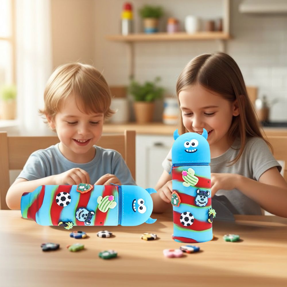 pot à crayon monstre bleu installe tes pins incluses ou d'autres que tu as 