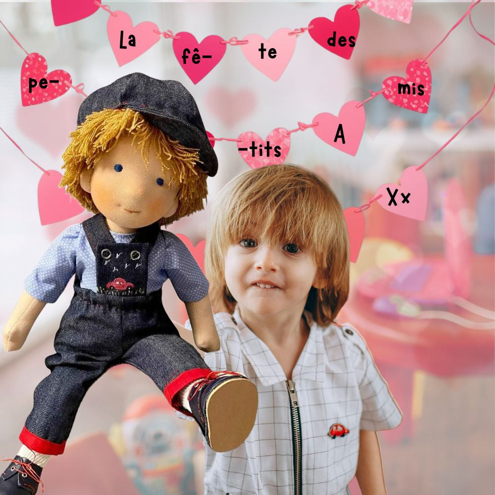 offrez la poupée de chiffon douceur calin doudou garçon st-valentin