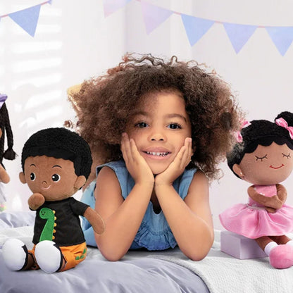 poupee de chiffon et doudou peluche mouelleuse modèles garçon poupée noire