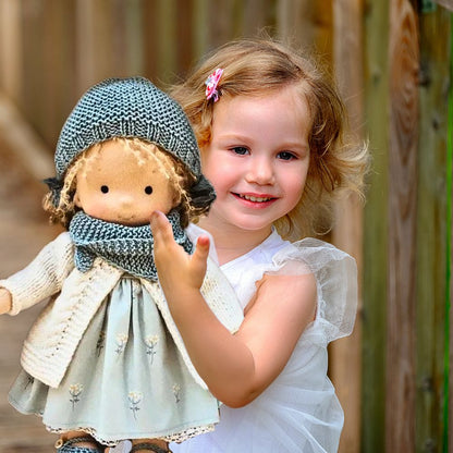 la meilleure poupee de chiffon blonde pour fille de collection faite à la main