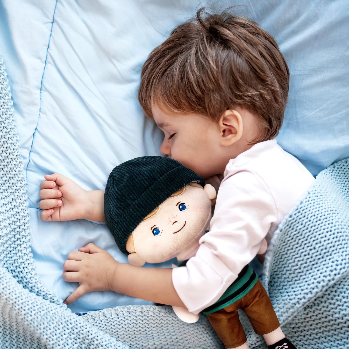 poupée de chiffon garçon lavable, en coton, douceur émotion des garcons
