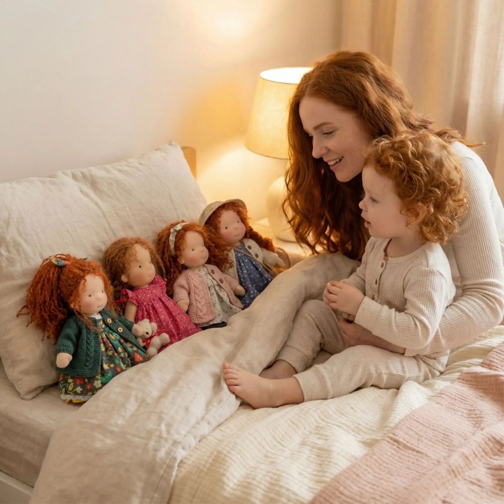 poupée en chiffon aux cheveux roux facilitent l heure du dodo de votre enfant