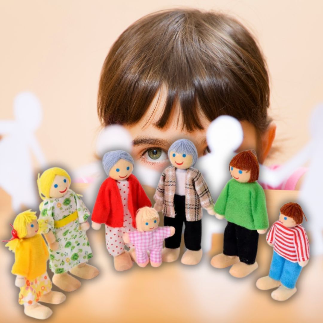 Poupée - Famille Happy poupées de bois miniatures (3 nationalités)👨‍👩‍👧‍👦 - JEUX - FOCUS