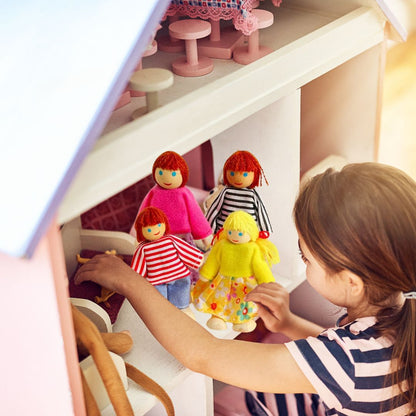 Poupée - Famille Happy poupées de bois miniatures (3 nationalités)👨‍👩‍👧‍👦 - JEUX - FOCUS