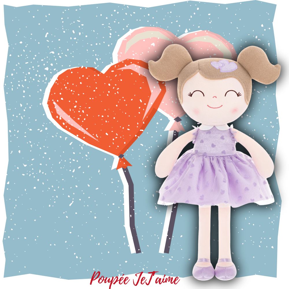 la poupée pour fillette a robe mauve