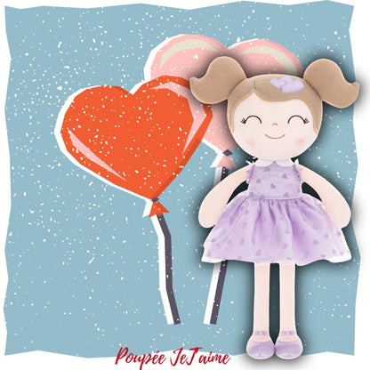 la poupée pour fillette a robe mauve