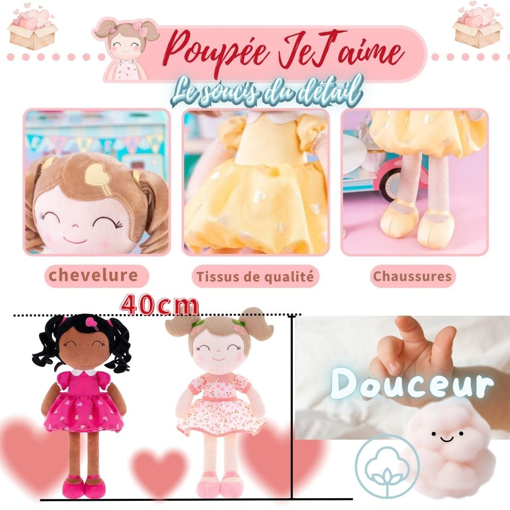 Doudou fille | Poupée peluche réconfortante