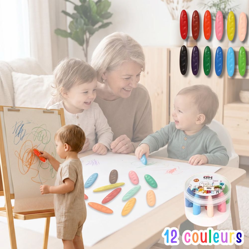 premier crayon bébé pour les petites mains de 1an à 5ans apprentissage des couleur exerce la motricité fine et la coordination main oeil
