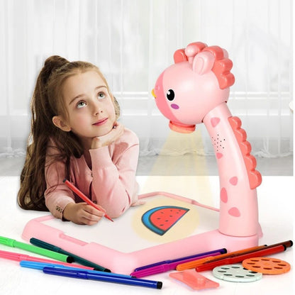 projecteur dessin modèle de table à dessin miniature pour enfant girafe rose polyvalente, plusieurs positions