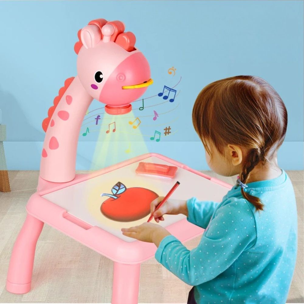 projecteur dessin modèle de table à dessin miniature pour enfant girafe rose