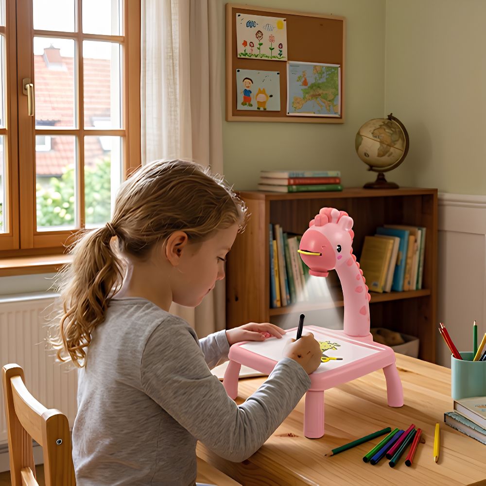 PRojecteur dessin pourenfant en forme de girafe rose