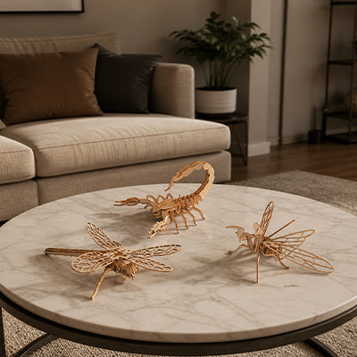 Puzzle 3d en bois lissé sans écharde collection les insectes