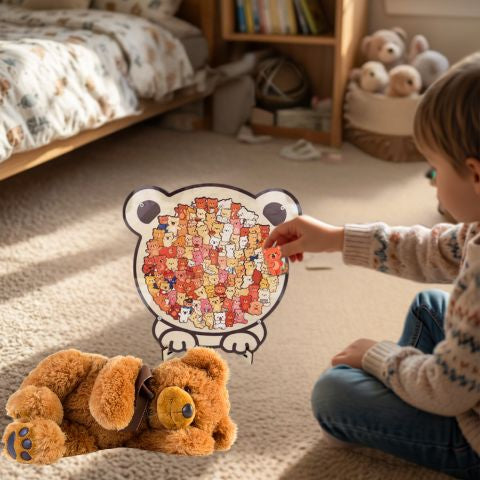 puzzle bois animaux ourson mignon une activité zen et ludique qui améliore la concentration