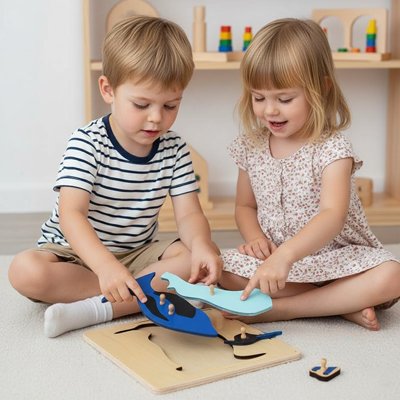 Puzzle bois  jeu éducatif et pédagogique développe le langage et le vocabulaire spécifique