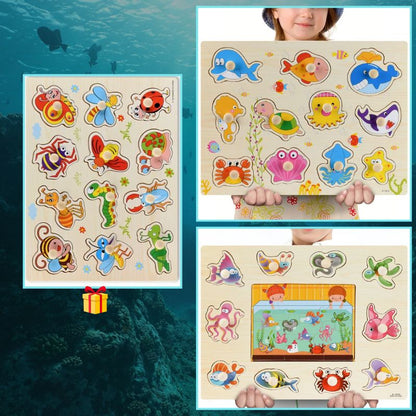 puzzle-en-bois-3D-poisson-océan-insectes-bestioles