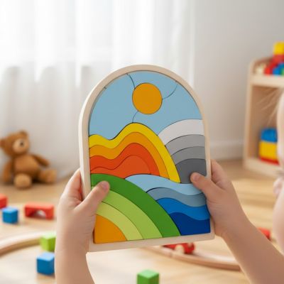 Puzzle en Bois |Blocks Arc-En-Ciel  Éducatif🧩