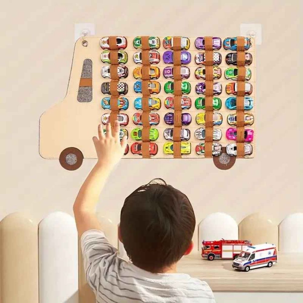 rangement pour jouet mural en tissus 40 petits voitures jouets