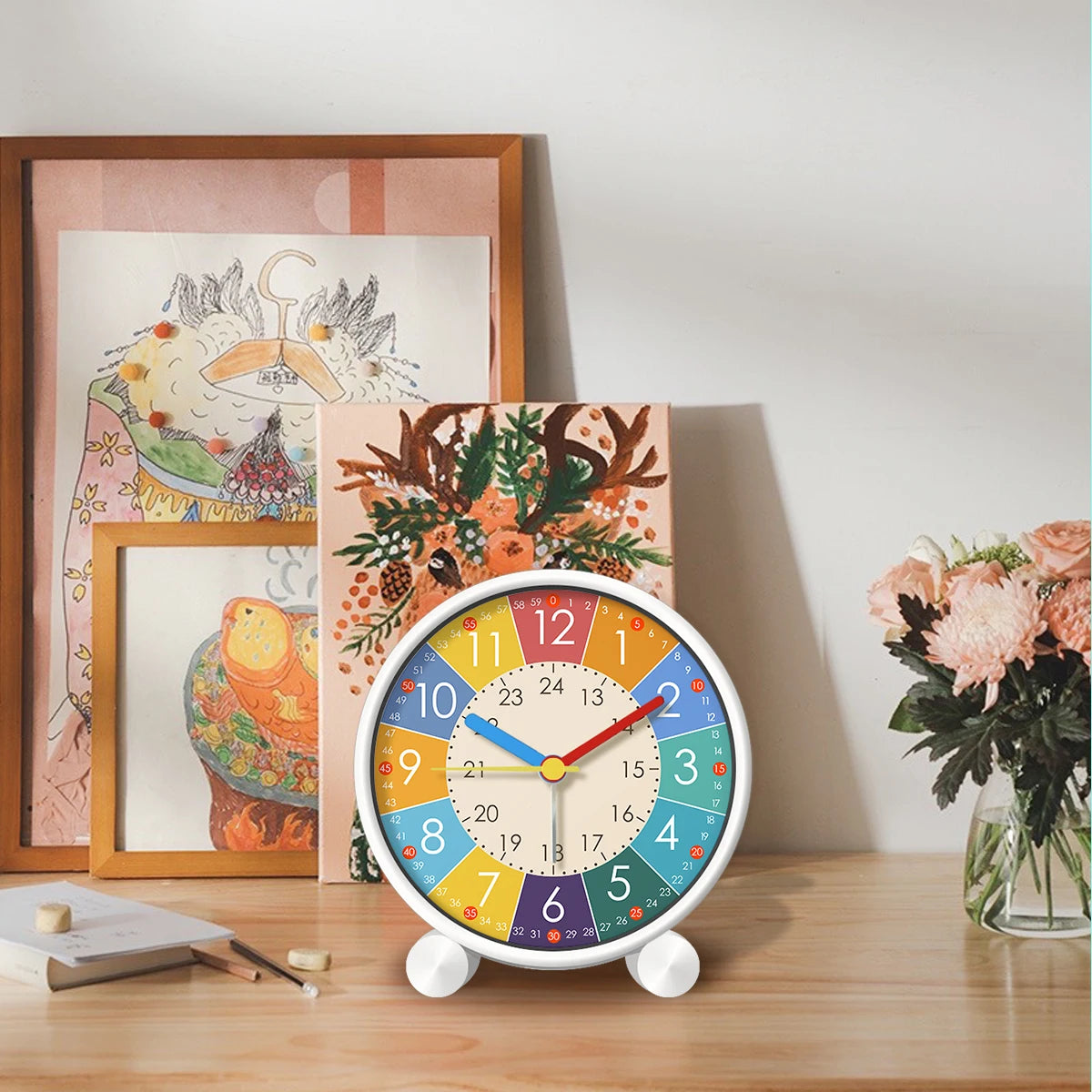 réveil enfant éducatif développer la capacité à lire l'heure analogique aiguilles  